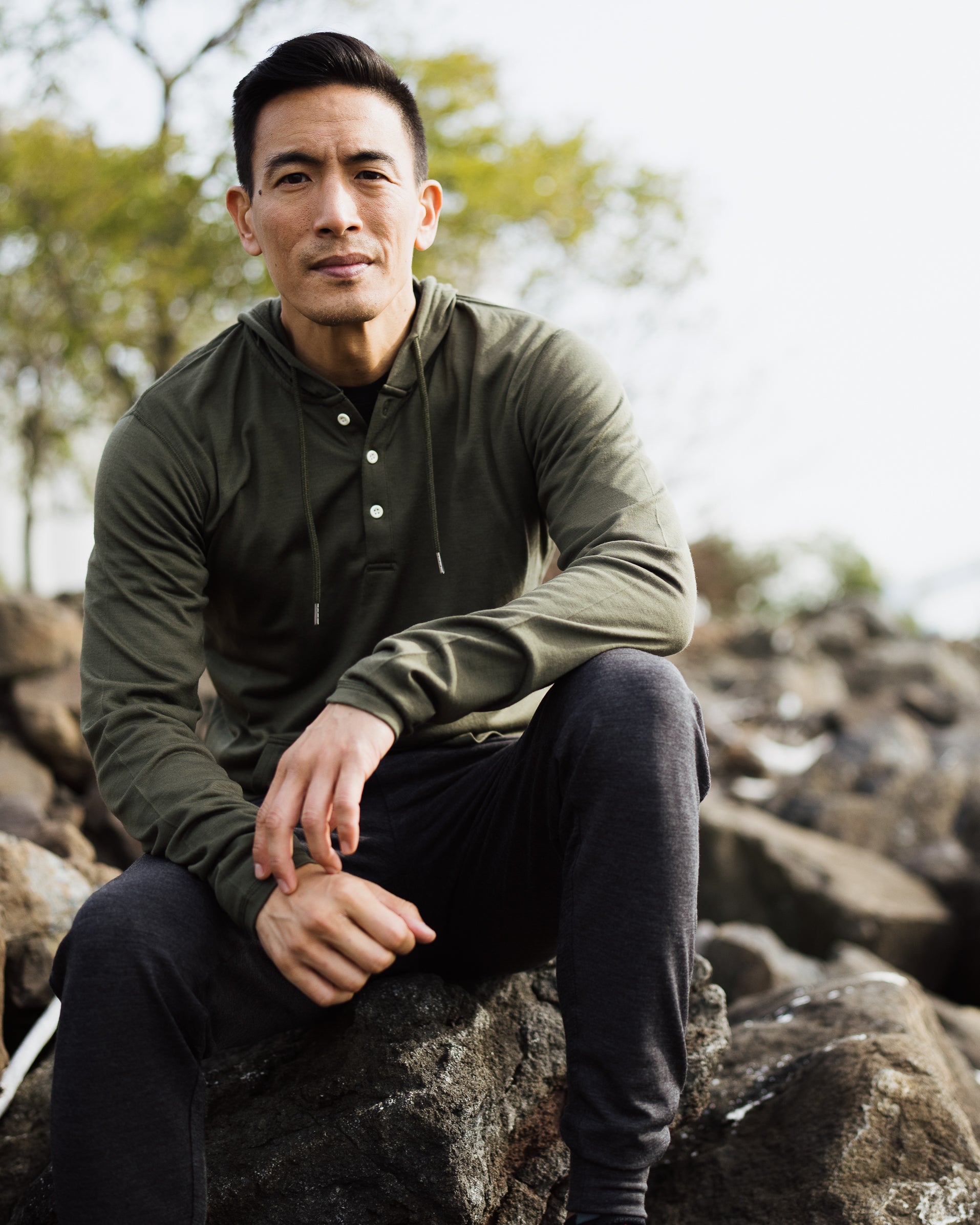 Henley sweatshirt men's clothing clearance