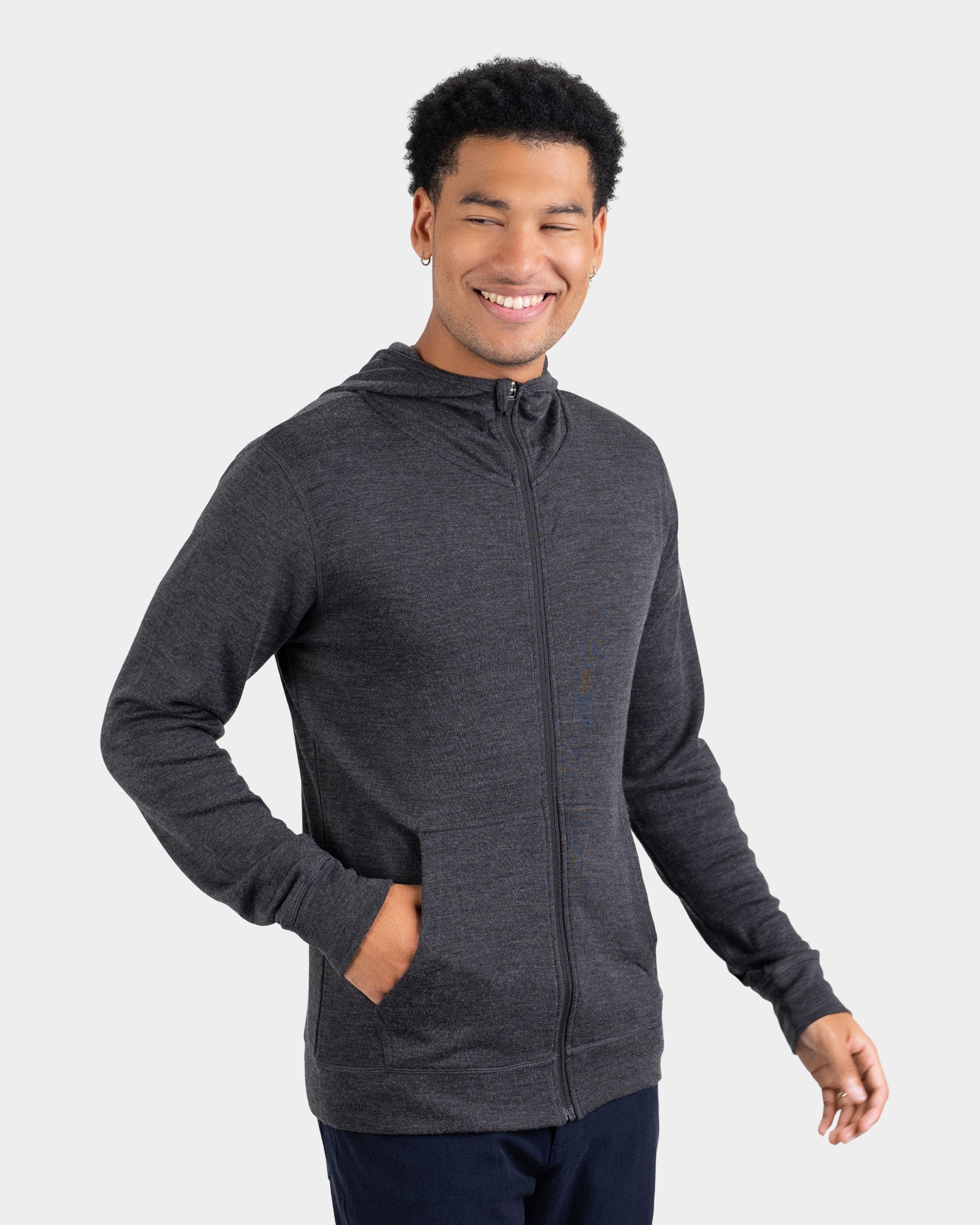 Men's Full Zip Merino Wool Sweater Jacket