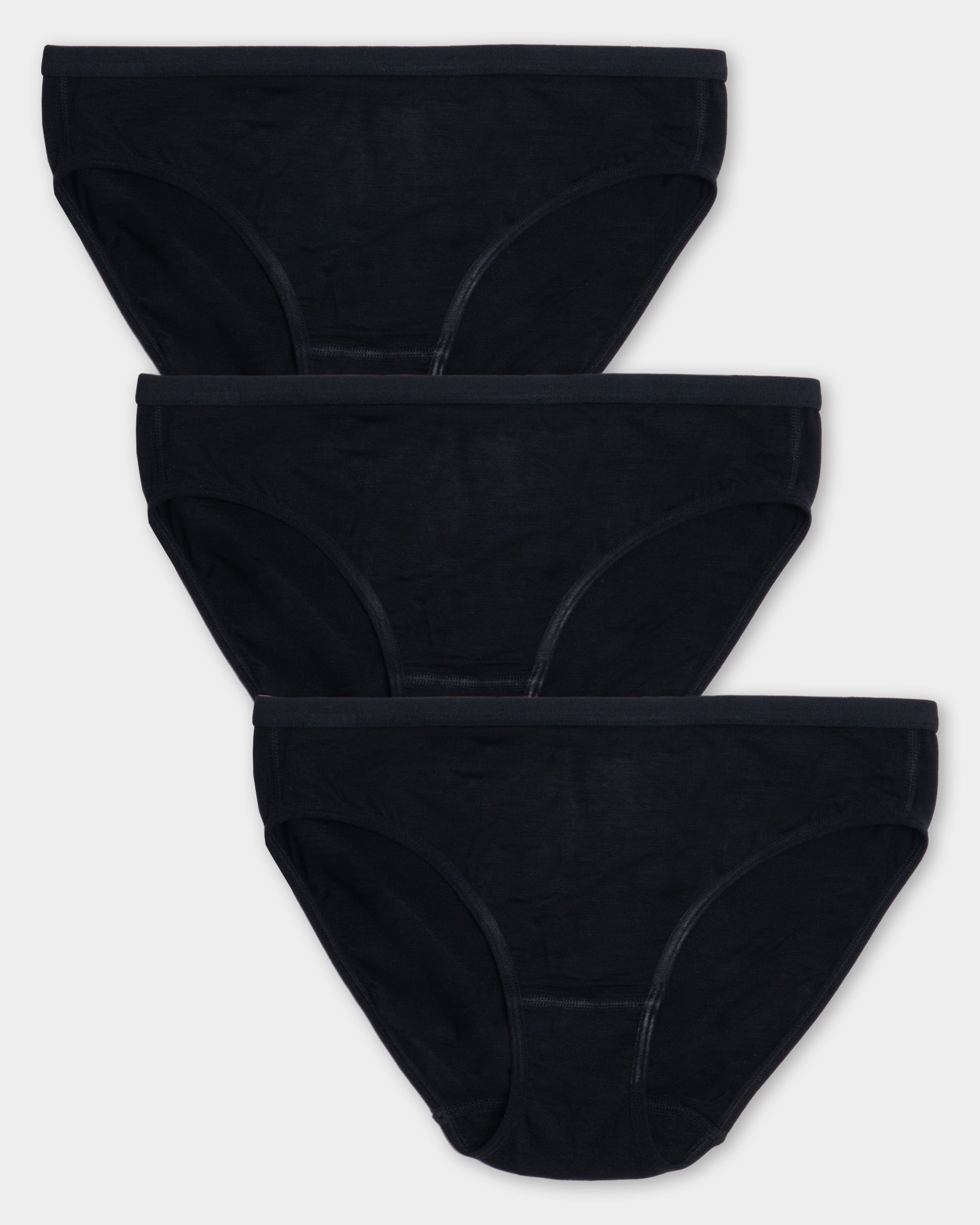 BNIP Ladies Sz M 12 Avon Clara Brief 3 Pack Underwear Briefs Black
