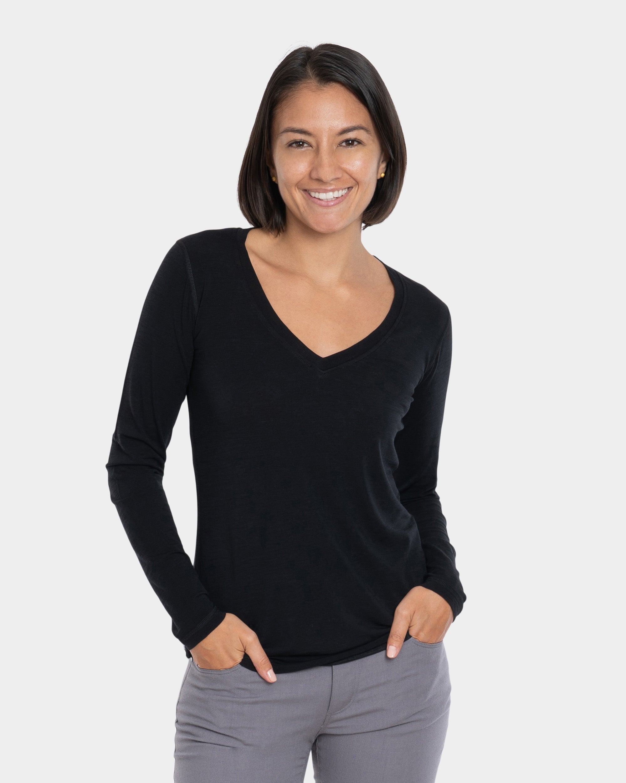 V Neck Long Sleeve